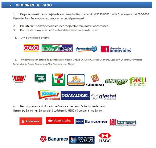 Centros de pago Megacable