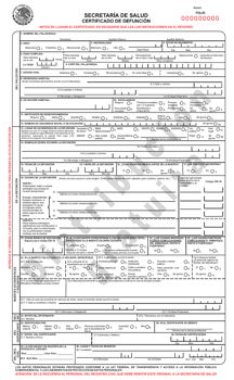 certificado de defunción