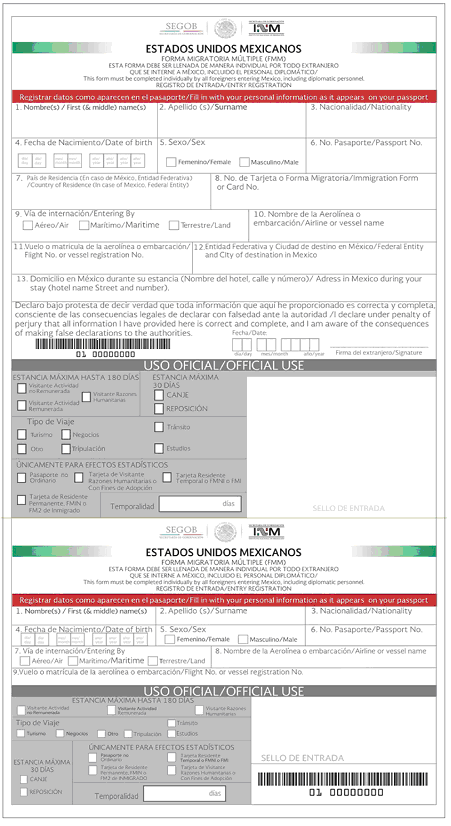 FMM (Forma Migratoria Multipla)